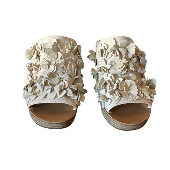 Sole Society Women's Cream Wedge Sandals Size 7.5 - Picture 4 of 12